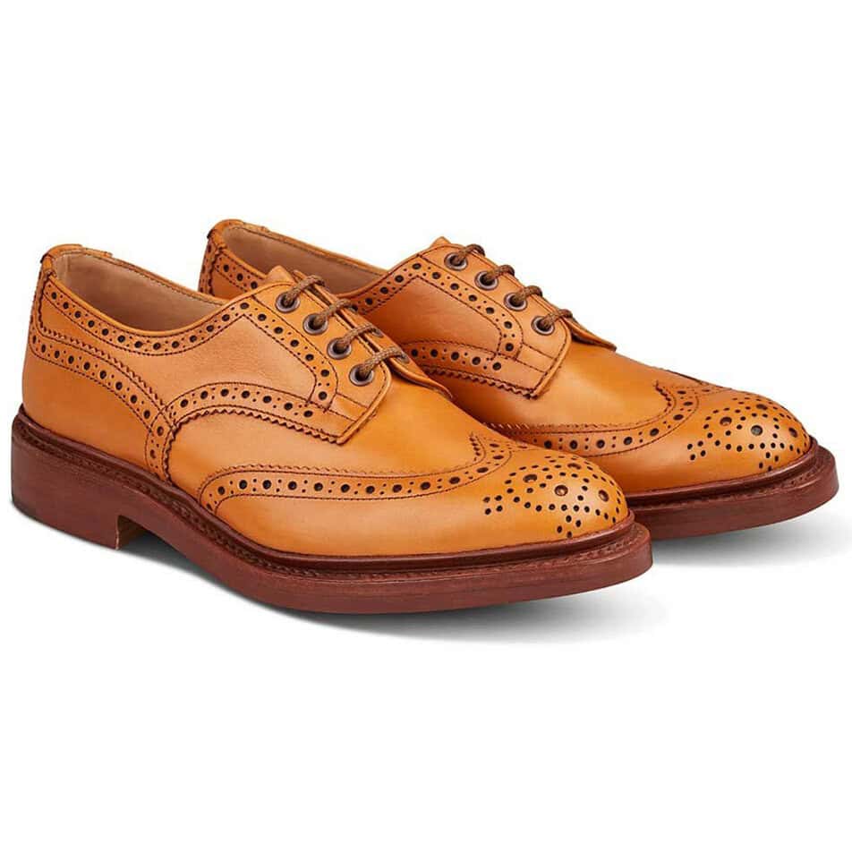Tricker's Bourton in acorn antique burnished leather, rubber sole